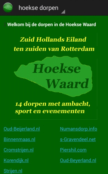Hoeksewaard app preview dorpen